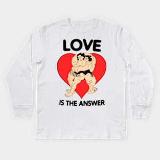 LOVE IS THE ANSWER Kids Long Sleeve T-Shirt